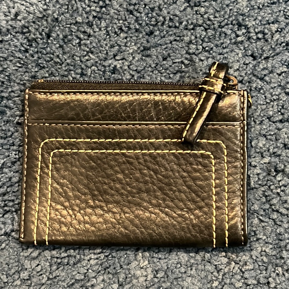 Good Condition, Womens Coach black leather card wallet